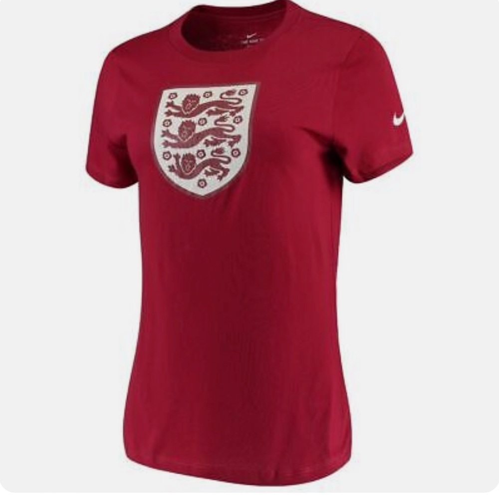 Nike Women's England National Team Soccer Football RED T Shirt